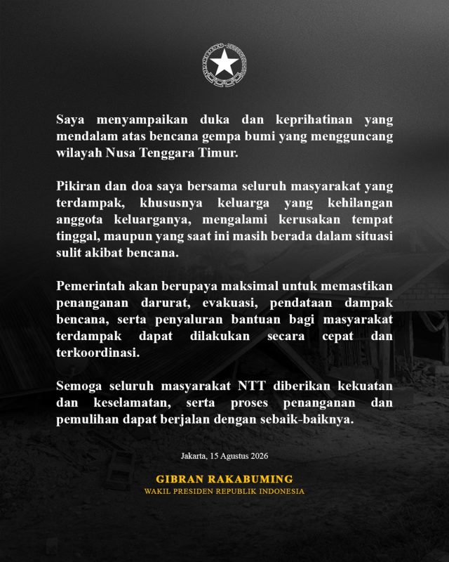Turut Ber Belasungkawa Untuk Masyarakat Korban Gempa Flores Ntt